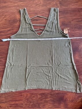 American Eagle Outfitters Olive Ribbed Strappy Tank Soft & Sexy Rib